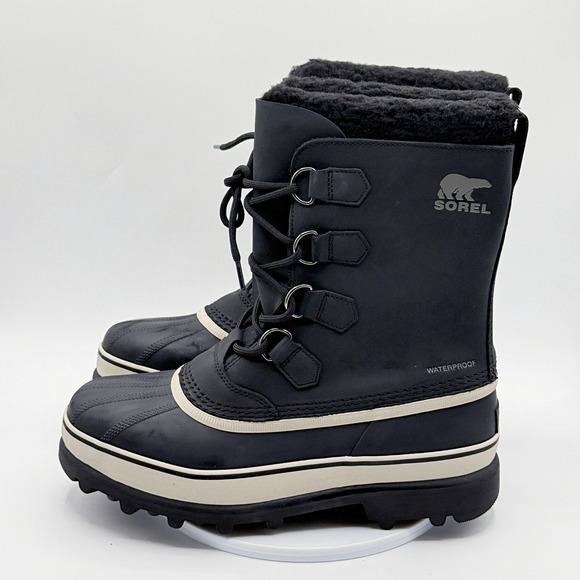 Sorel Caribou Boots / Size 9 Mens / Black Dark Stone Waterproof